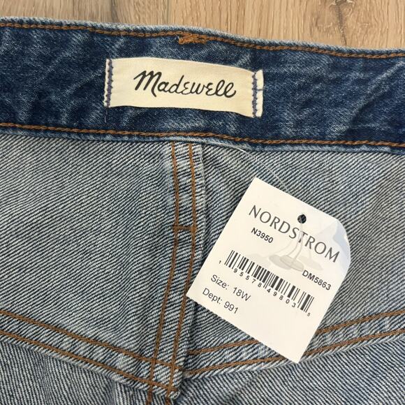 Madewell Shorts Womens Relaxed Denim Shorts Cut Offs Raw Hem High Waist 18W - Picture 6 of 7